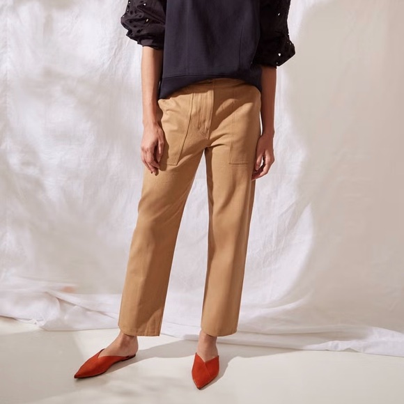 THAKOON Straight Cargo Twill Carpenter Trouser Pants - Picture 1 of 14